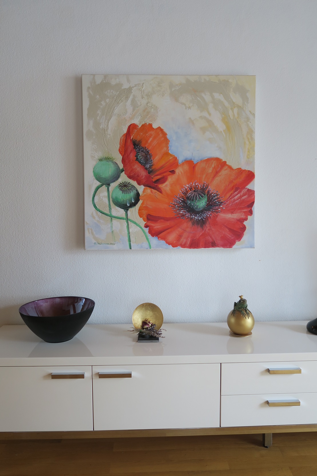 Roter Mohn tanzt Bild in Oel kaufen
